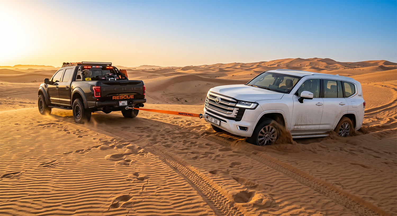 4x4 Winch Towing Extraction from Deep Desert Sand