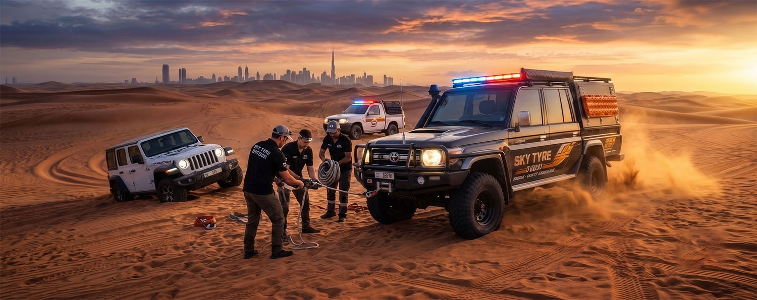 Emergency Desert Rescue Team Operating in Dubai Dunes