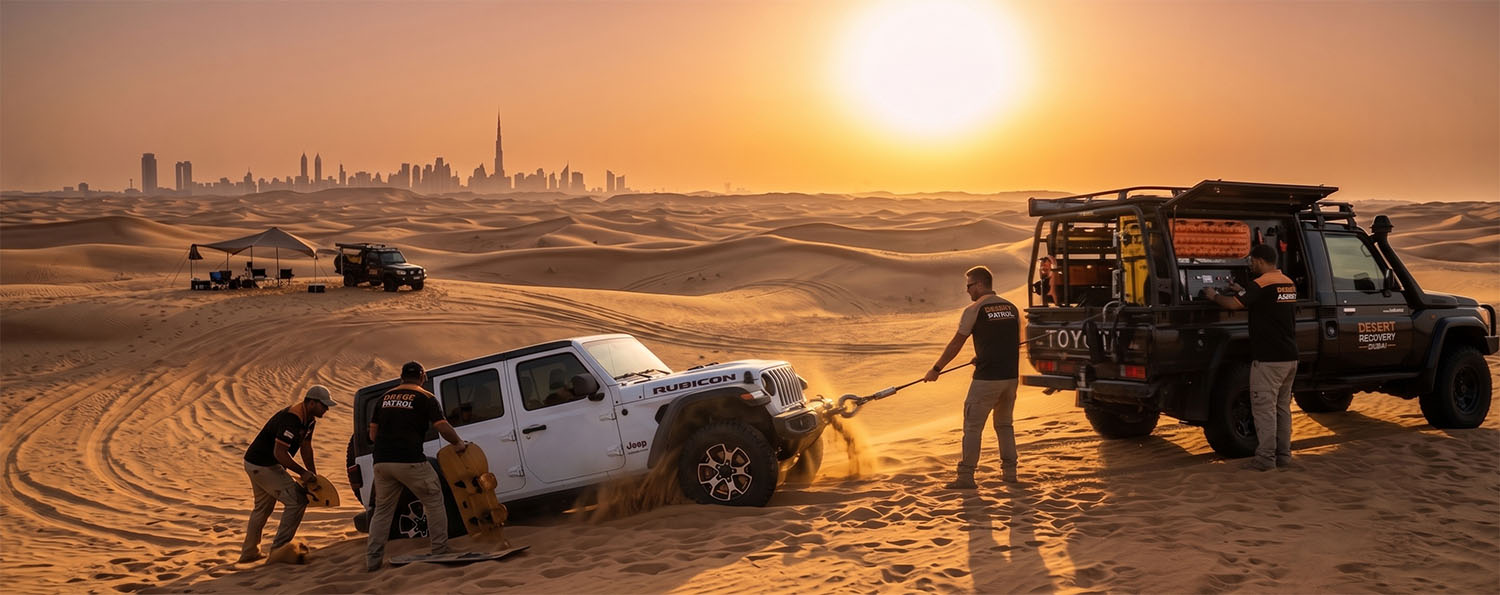 Professional Heavy Duty Winch Recovery Service Dubai Desert